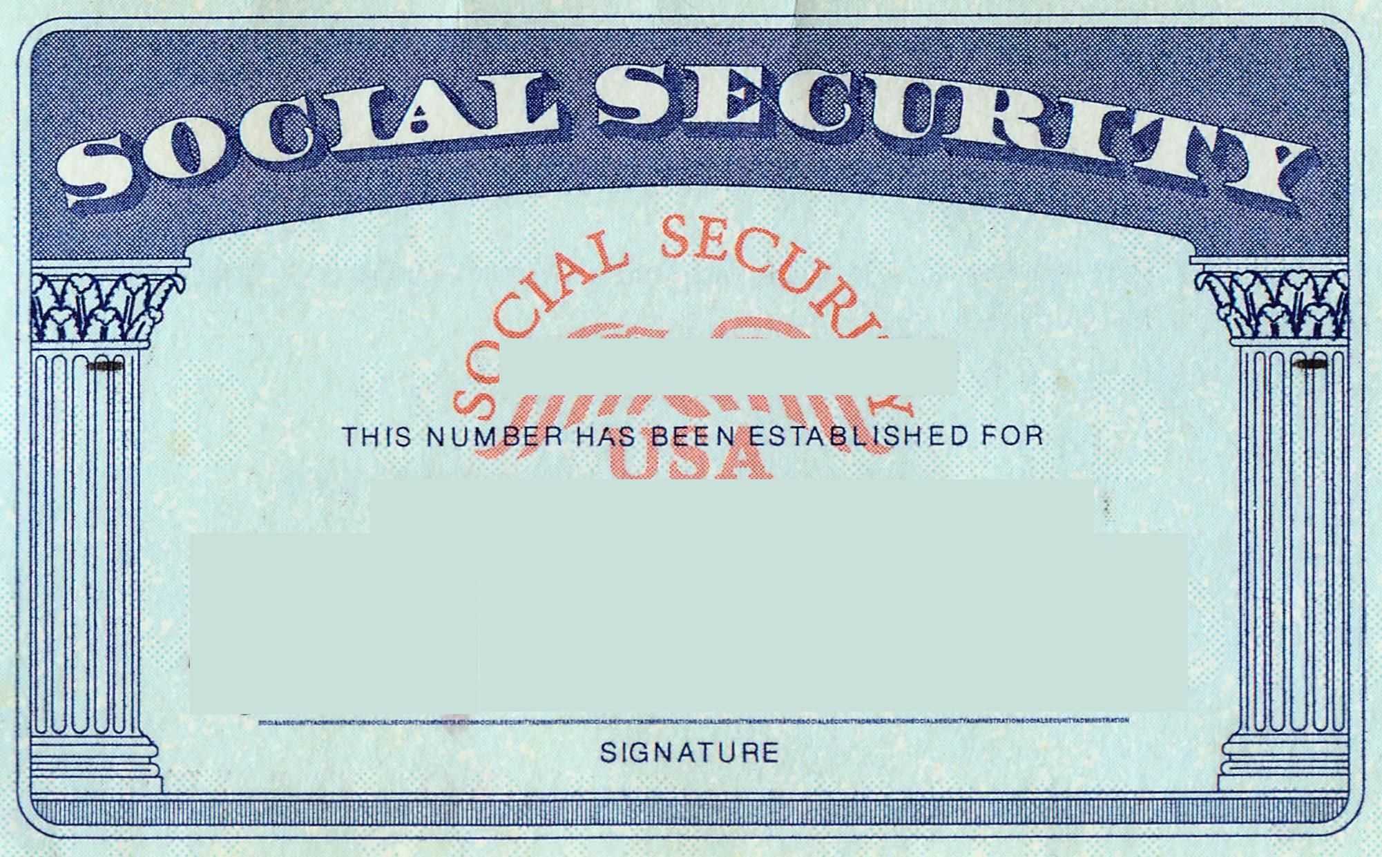 Social Security Card – Tax Refund Service | Estimate Tax With Ssn Card Template