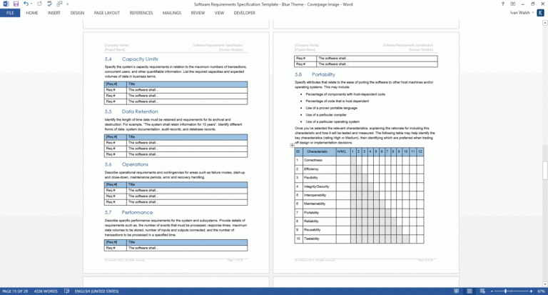 Software Requirements Specifications Templates Pertaining To Where Are Word Templates Stored 