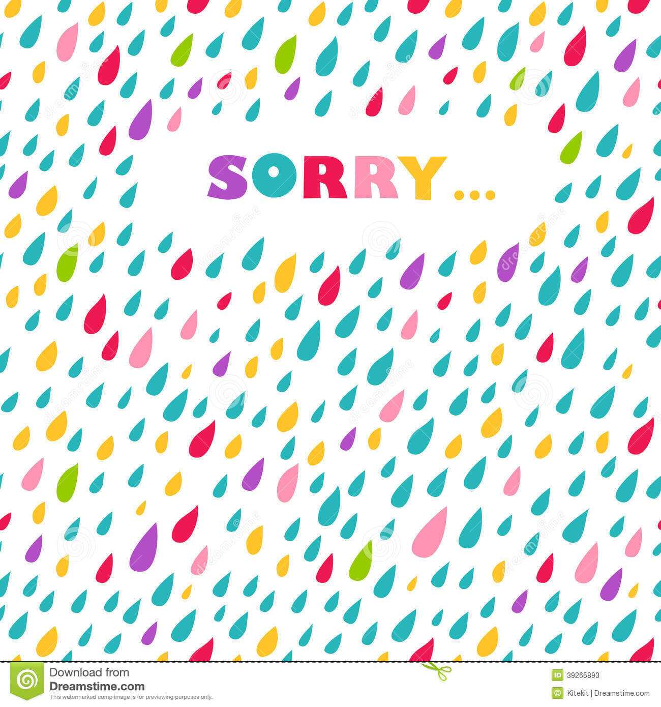 Sorry' Card. Drops Background. Stock Vector – Illustration In Sorry Card Template