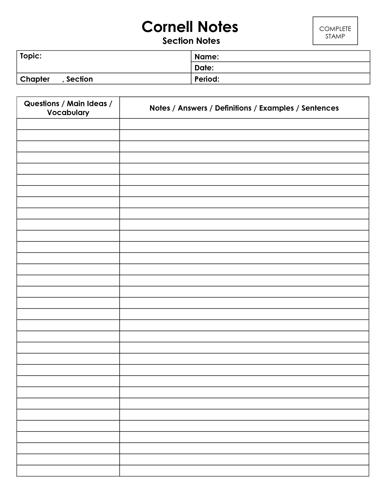 Sources Of Cornell Notes Word Template Feb 2016 Watch Movies Regarding Cornell Note Template Word