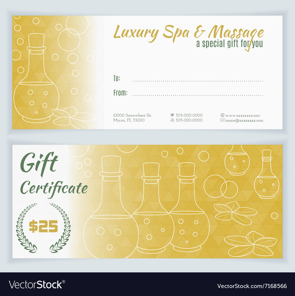 Spa Massage Gift Certificate Template With Regard To Massage Gift Certificate Template Free Download