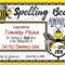 Spelling Bee Awards ~ Fillable | Spelling Bee, Certificate With Spelling Bee Award Certificate Template