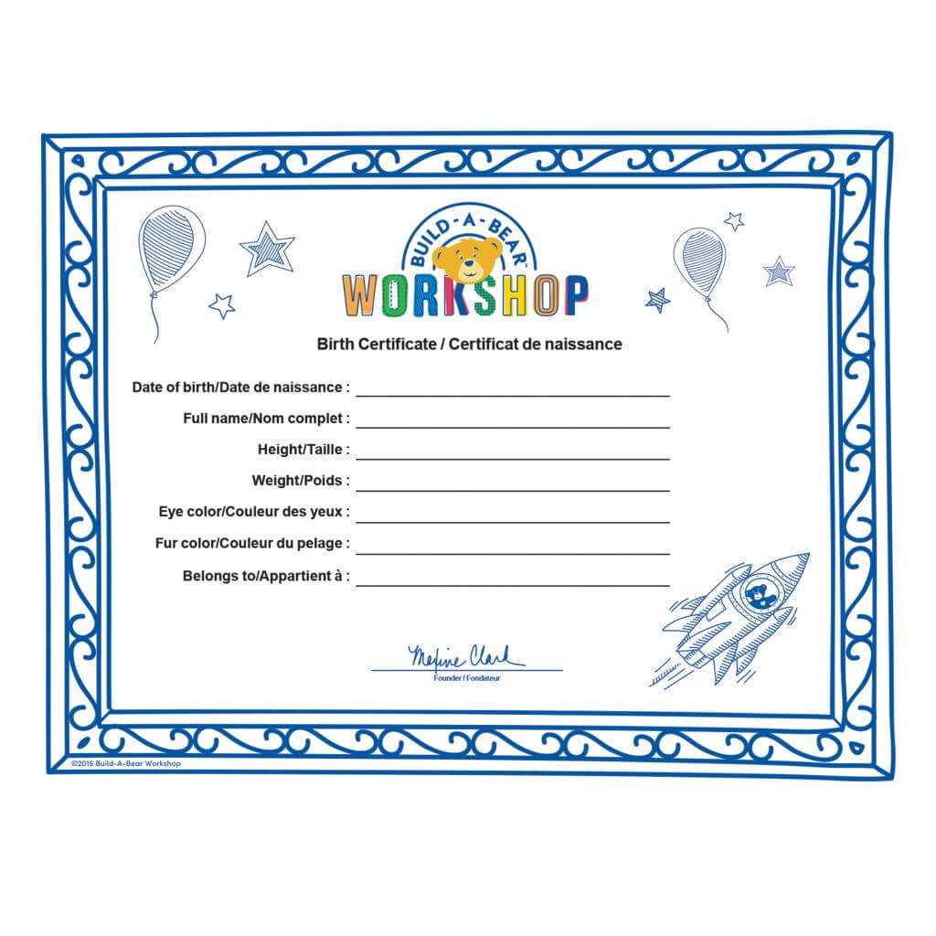 Spin Master – Build A Bear Build A Bear Workshop® Furry With Build A Bear Birth Certificate Template