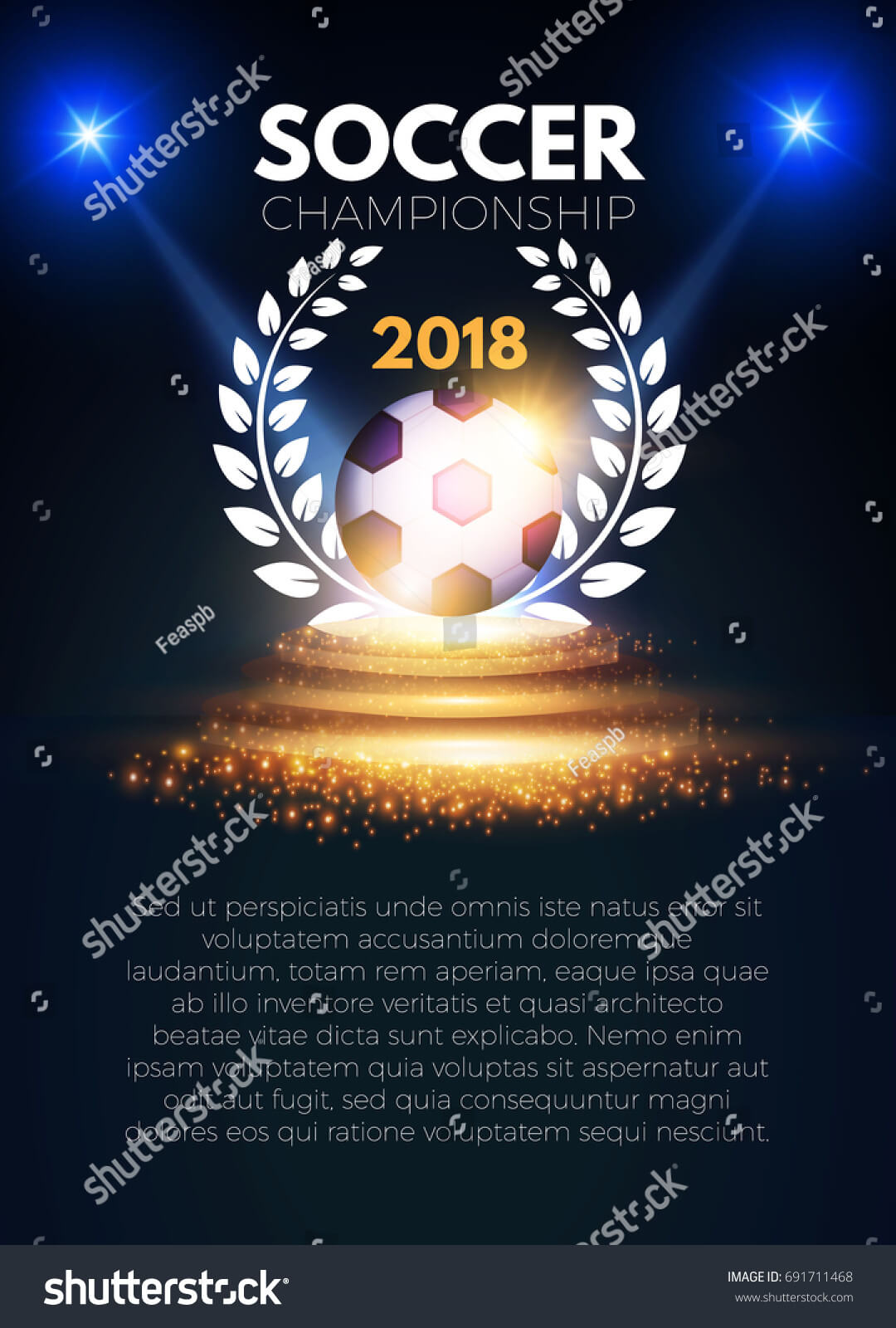 Sport Banner Template Realistic Soccer Ball | Royalty Free Pertaining To Sports Banner Templates