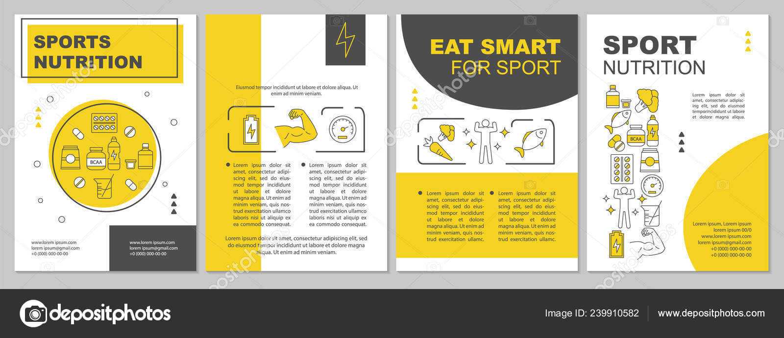 Sports Nutrition Brochure Template — Stock Vector © Bsd Throughout Nutrition Brochure Template