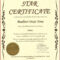 Star Certificate Templates Free – Zimer.bwong.co For Star Certificate Templates Free