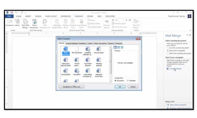 Starting A Mail Merge In Microsoft Word 2013 - Teachucomp, Inc. pertaining to How To Create A Mail Merge Template In Word 2010
