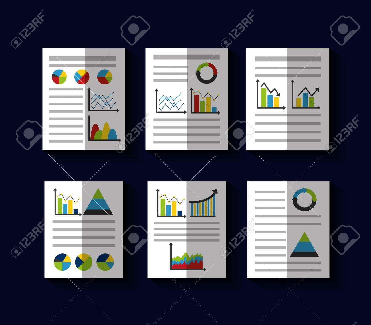 Statistics Data Business Report Template Style Charts And Graphs.. Inside Illustrator Report Templates