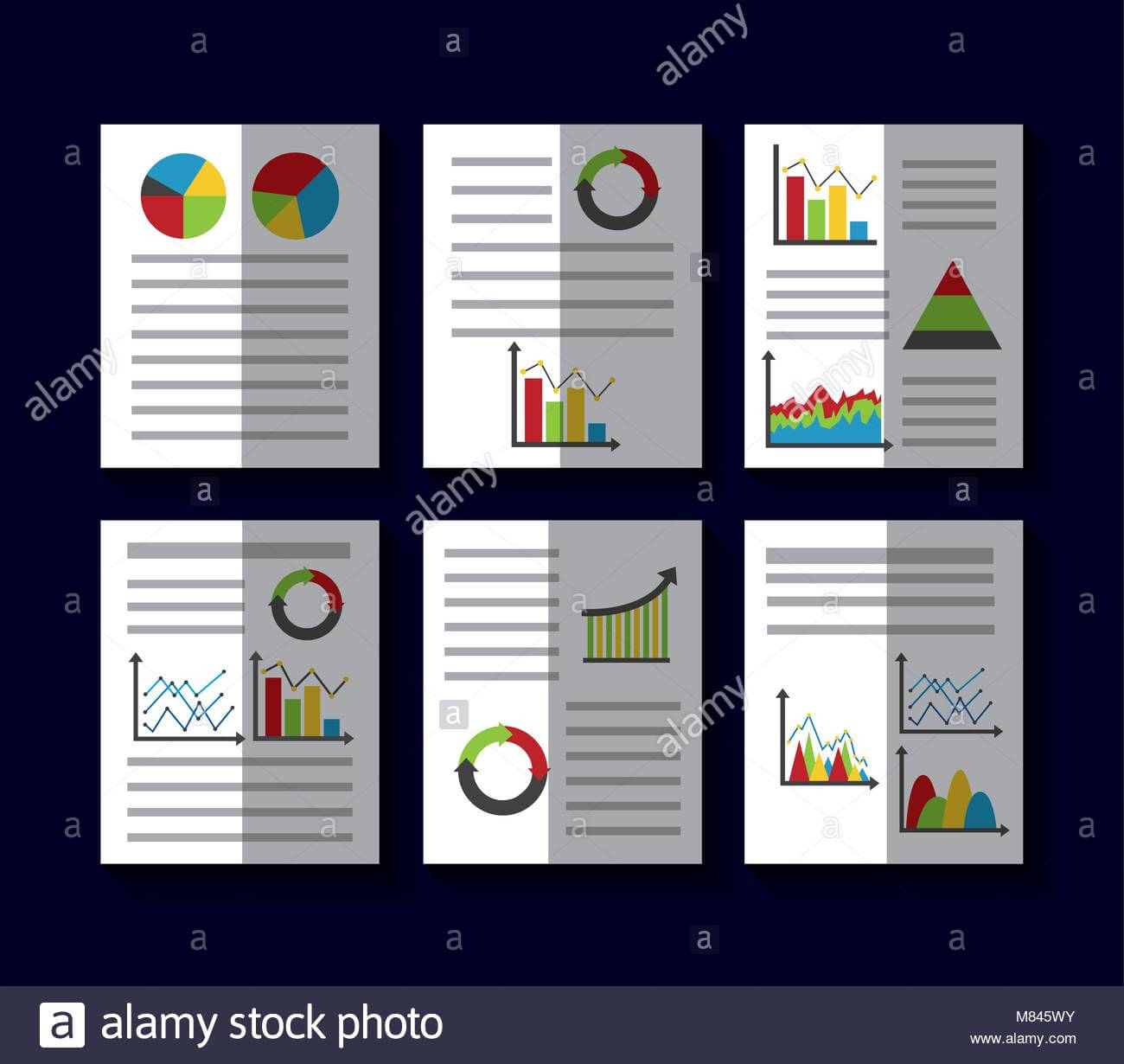 Statistics Data Business Report Template Style Charts And With Illustrator Report Templates
