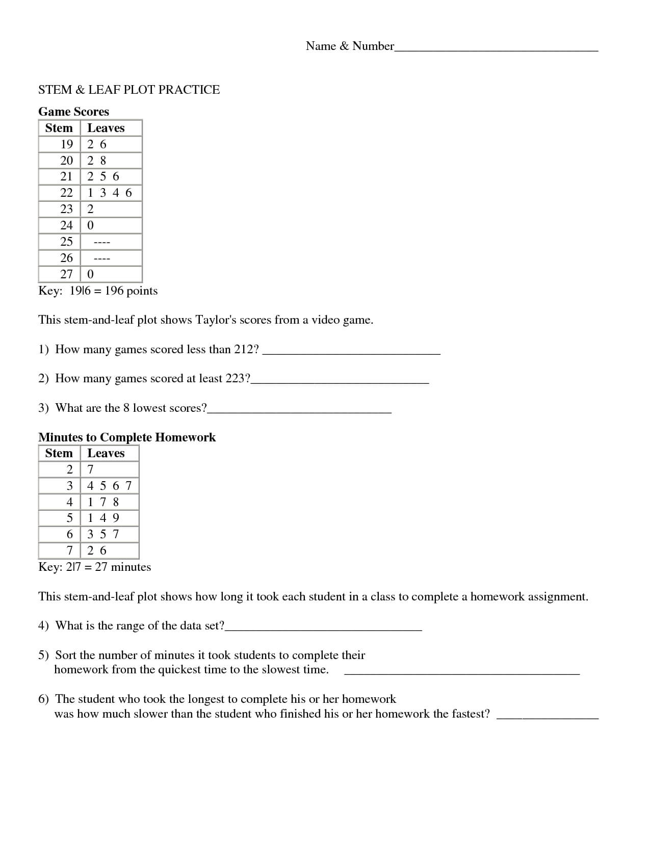 Stem And Leaf Plots | Teaching Math, Leaves, 5Th Grade Math Regarding Blank Stem And Leaf Plot Template