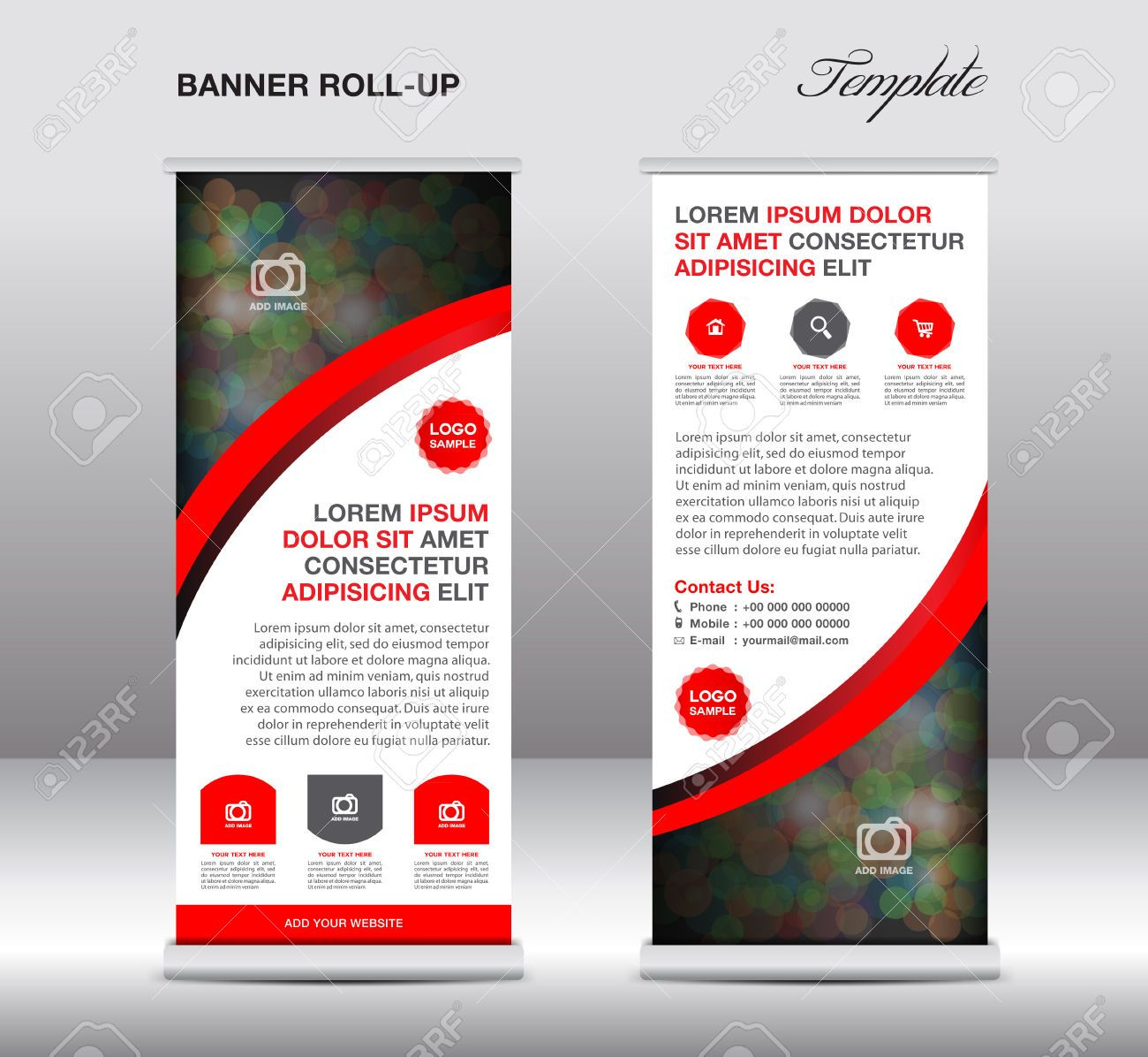 Stock Vector | Standing Banner Design, Banner Stands, Stand In Retractable Banner Design Templates
