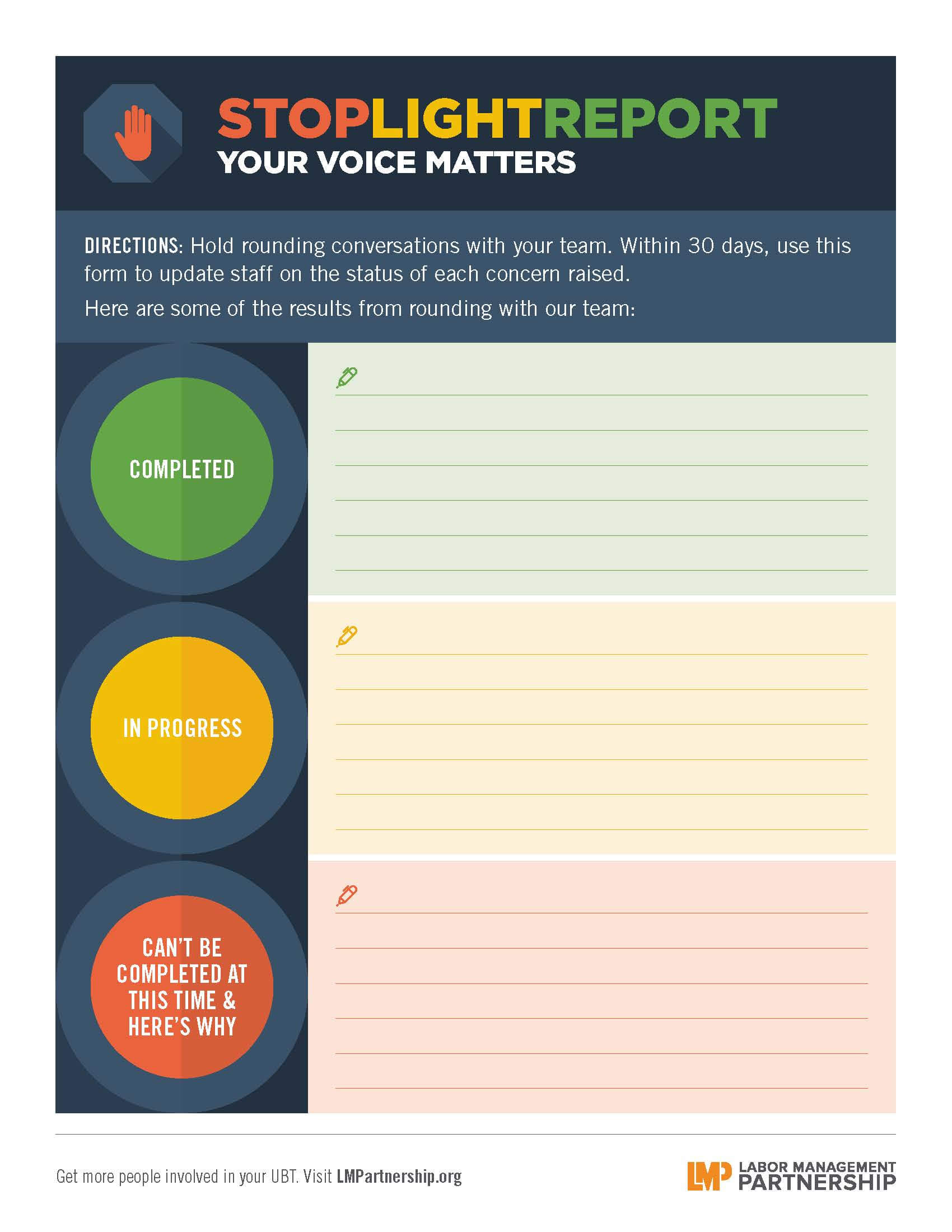 Stoplight Report: Your Voice Matters | Labor Management With Regard To Stoplight Report Template