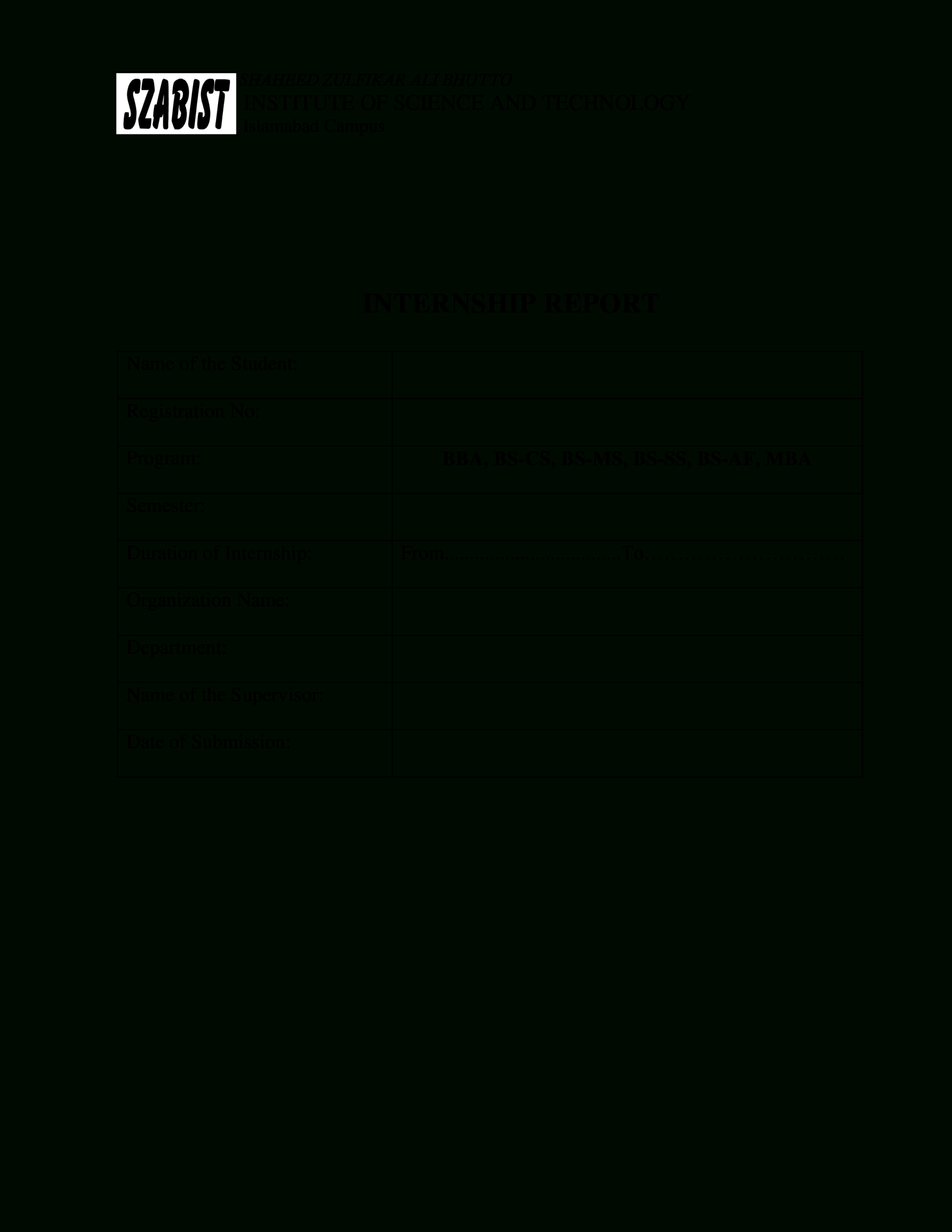 Student Internship Evaluation Report Template | Templates At Regarding Template For Evaluation Report