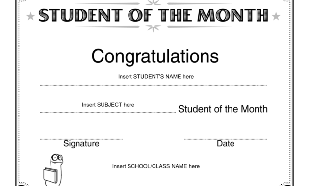 Student Of The Month Certificates | Student Of The Month throughout Free Printable Student Of The Month Certificate Templates