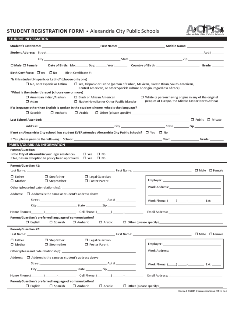 Student Registration Form – 5 Free Templates In Pdf, Word With School Registration Form Template Word