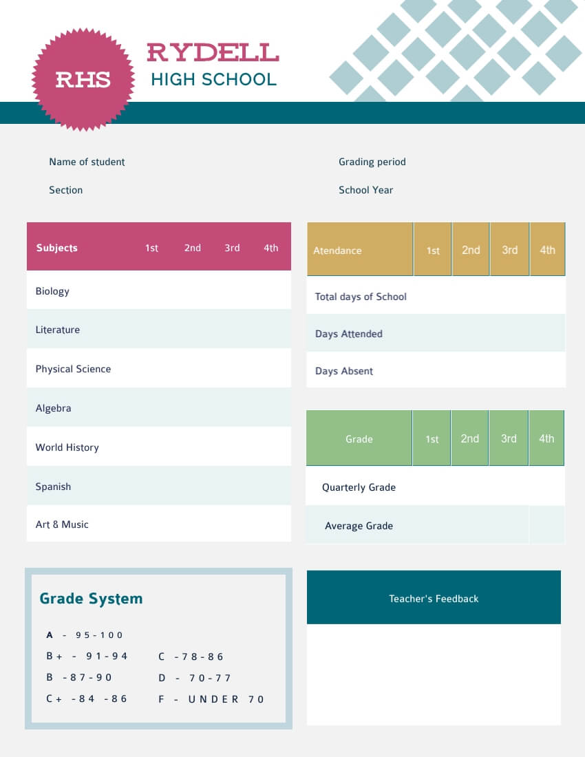 Student Report Card Template – Visme Pertaining To Student Information Card Template