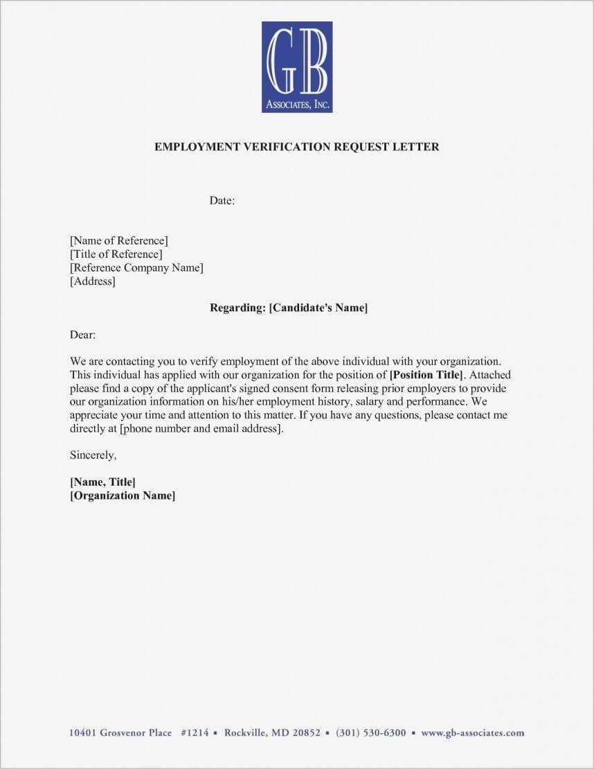 Stunning Employment Verification Letter Template Word Canada For Employment Verification Letter Template Word