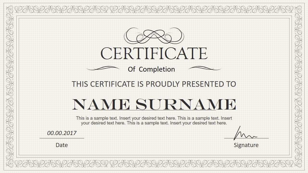 Stylish Certificate Powerpoint Templates Inside Powerpoint Certificate Templates Free Download