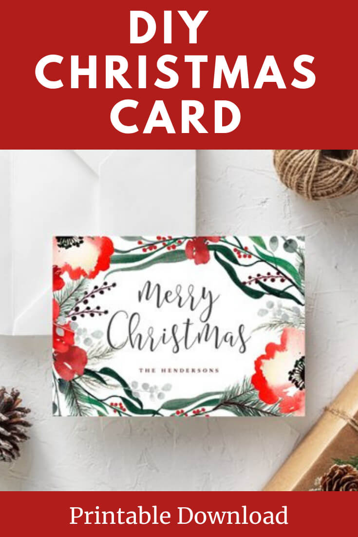 Super Cute Diy Christmas Card! Instant Download, Christmas Throughout Diy Christmas Card Templates