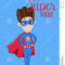 Super Hero Kids Postcard Template Stock Vector With Superman Birthday Card Template