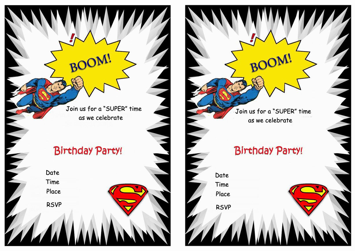 Superman Birthday Invitations – Birthday Printable For Superman Birthday Card Template