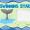 Swimming Star Certificate With Dolphin Tail Illustration Regarding Swimming Certificate Templates Free
