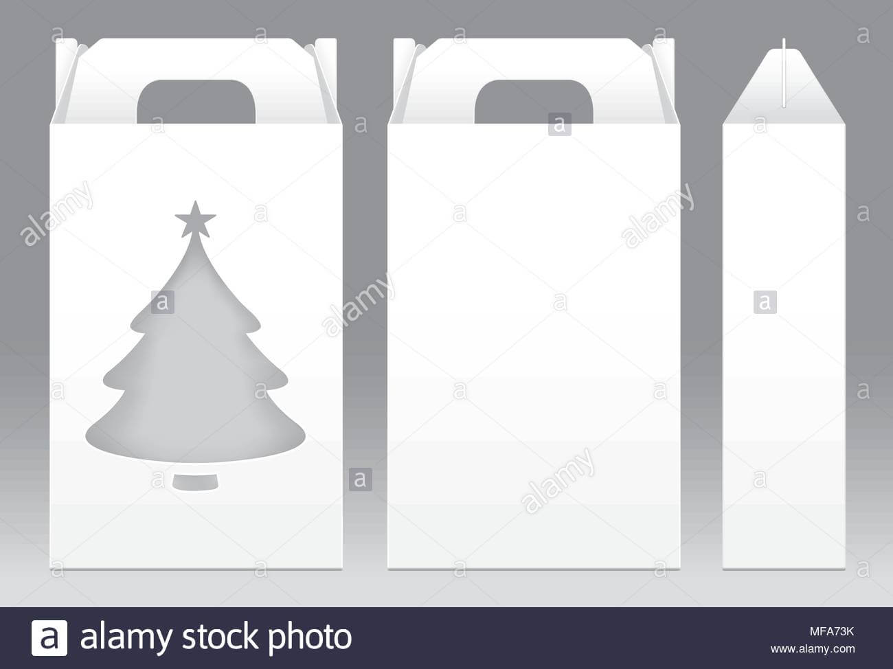 Tall Box White Window Christmas Tree Shape Cut Out Packaging With Regard To Blank Packaging Templates