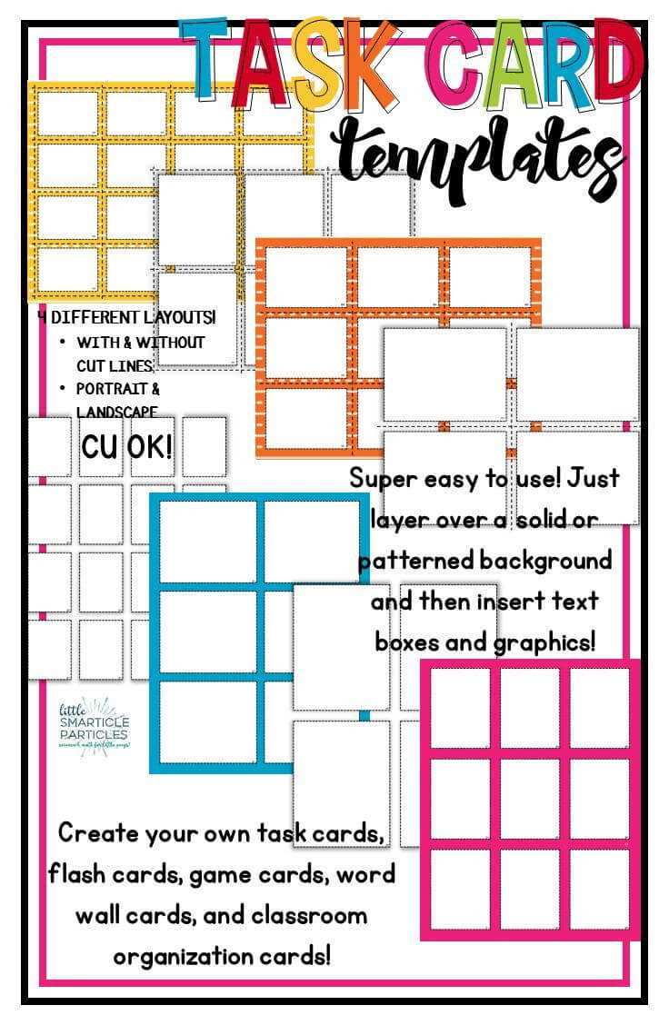 Task Card & Flash Card Templates – Commercial Use Ok For Task Cards Template