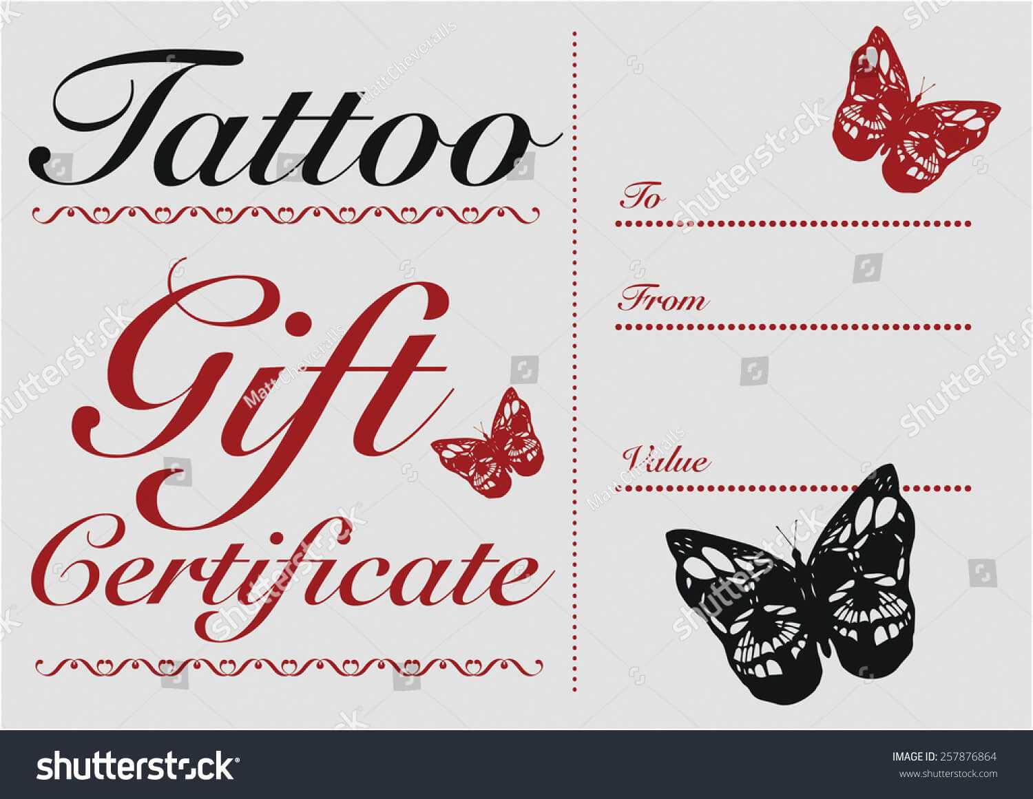 Tattoo Gift Certificate Template Free With Regard To Tattoo Gift Certificate Template