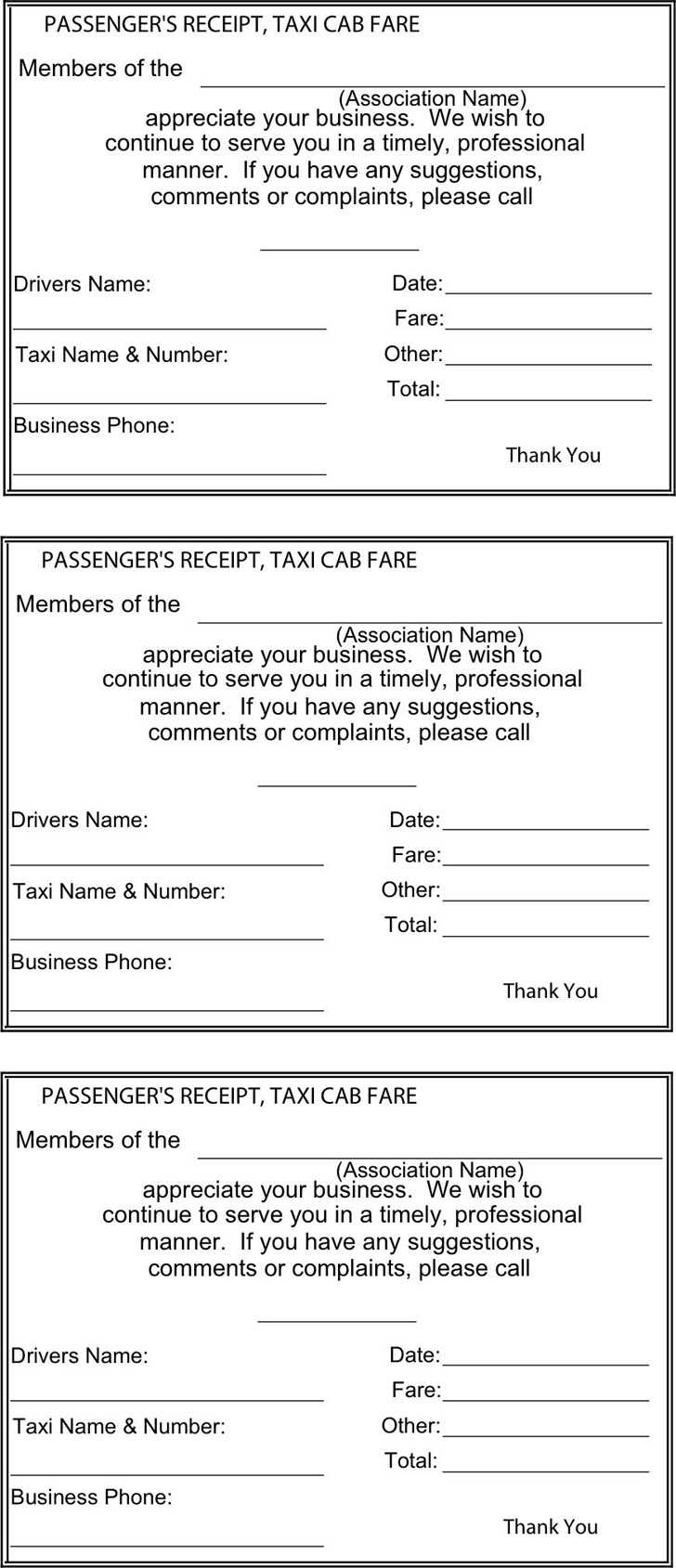 Taxi Fare Receipt Template - Zimer.bwong.co Pertaining To Blank Taxi Receipt Template