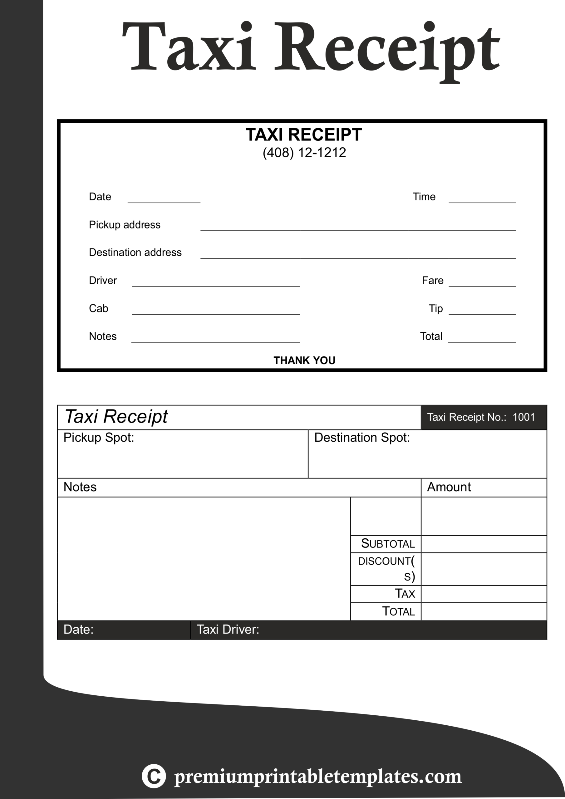Taxi Receipt Templates | Receipt Template, Templates, Taxi For Fake Credit Card Receipt Template