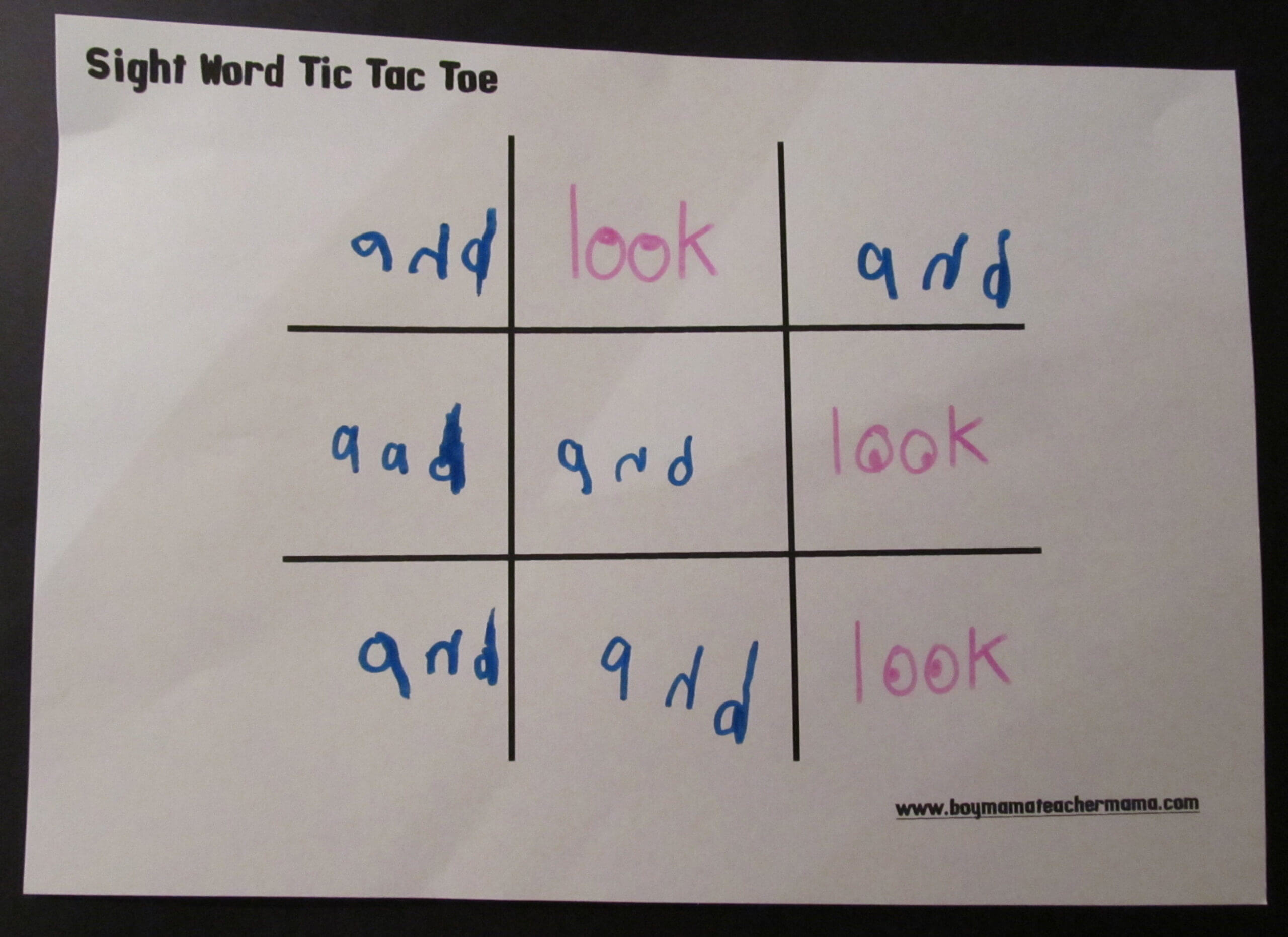 Teacher Mama: Sight Word Practice Made Fun – Boy Mama Regarding Tic Tac Toe Template Word