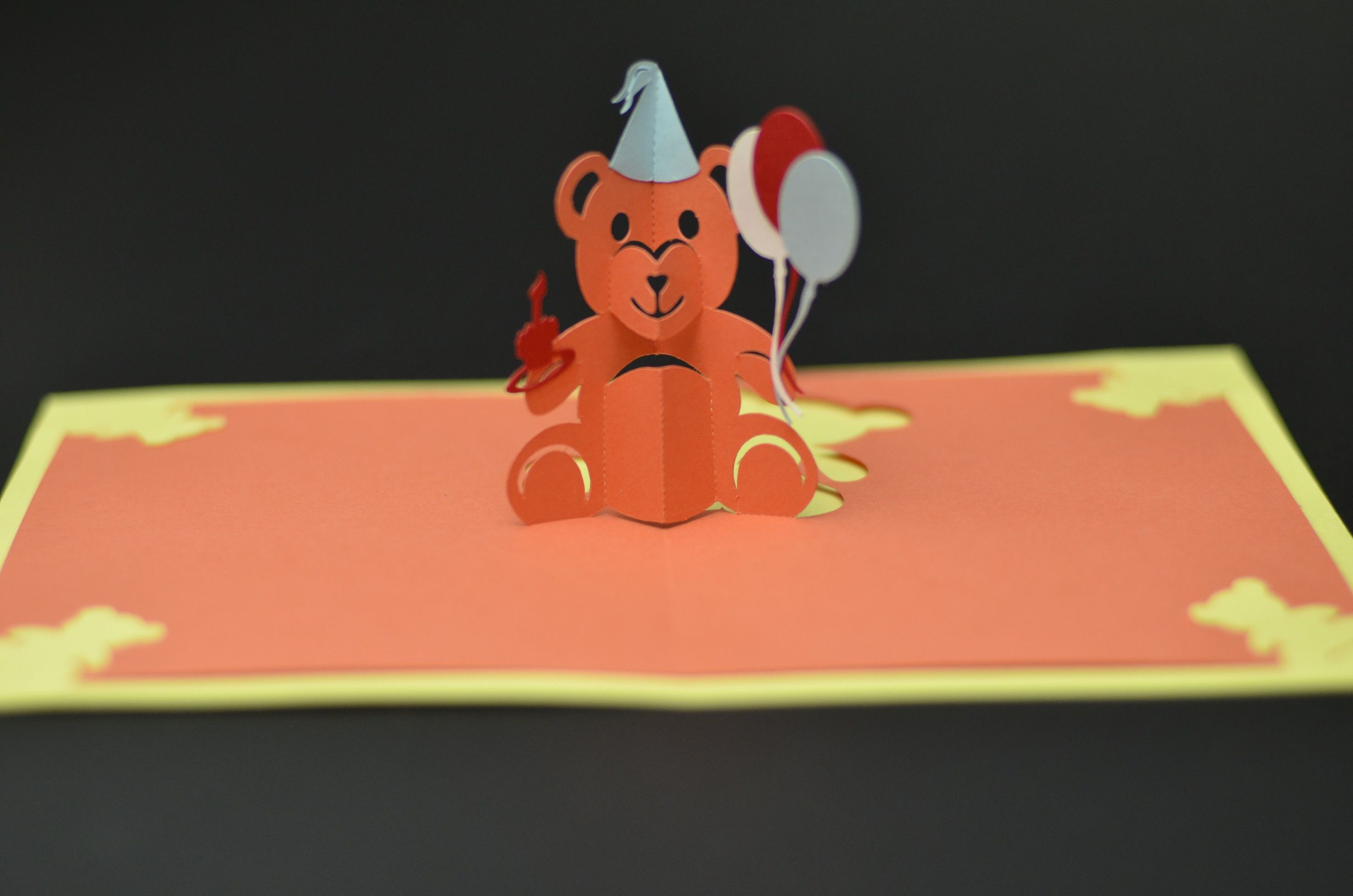 Teddy Bear Pop Up Card: Tutorial And Template | Pop Up Card With Teddy Bear Pop Up Card Template Free