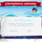 Template Certificate Swimming Award Stock Illustrations – 17 For Free Swimming Certificate Templates