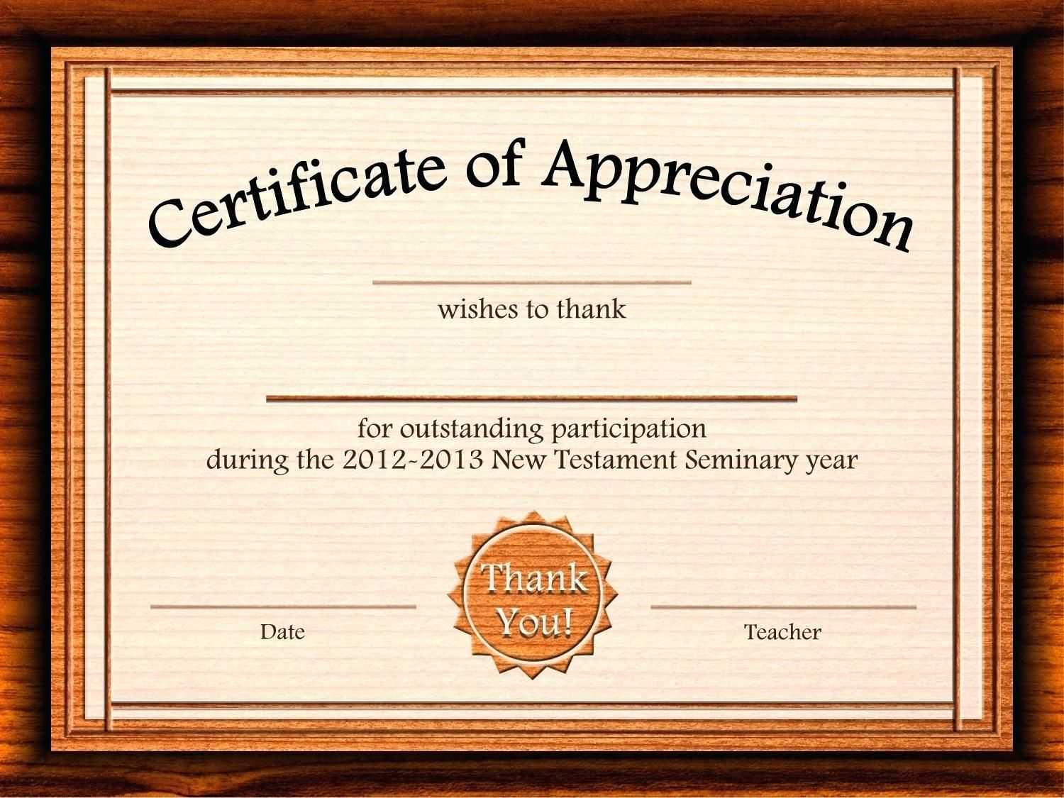 Template: Editable Certificate Of Appreciation Template Free In Free Certificate Of Excellence Template