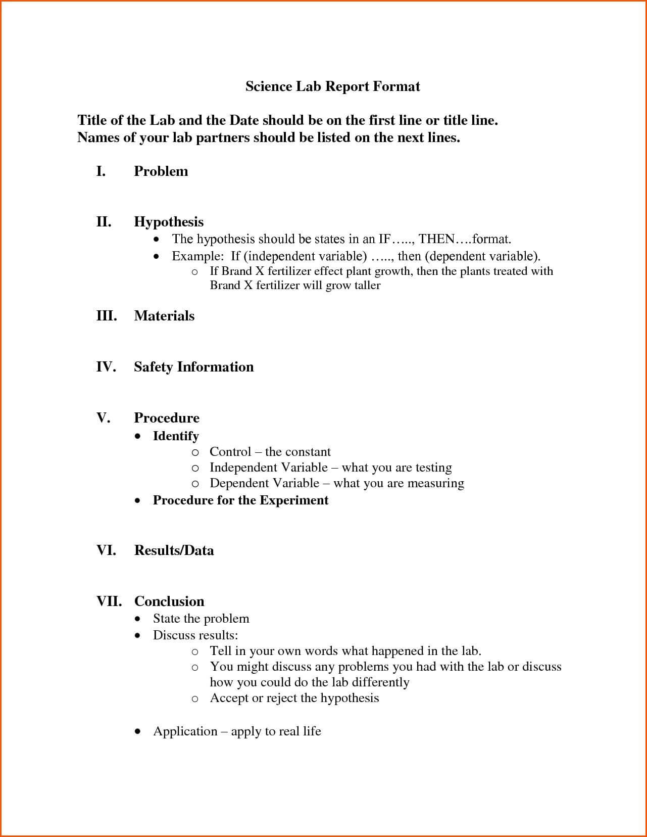 Template Lab | Lab Report, Lab Report Template, Report Template Intended For Science Experiment Report Template