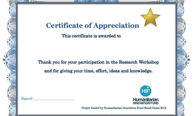 Thank You Certificate Template | Certificate Templates for Certificate Of Participation Template Doc