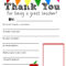 Thank You Teacher Printable | Teacher Appreciation Letter Pertaining To Thank You Card For Teacher Template