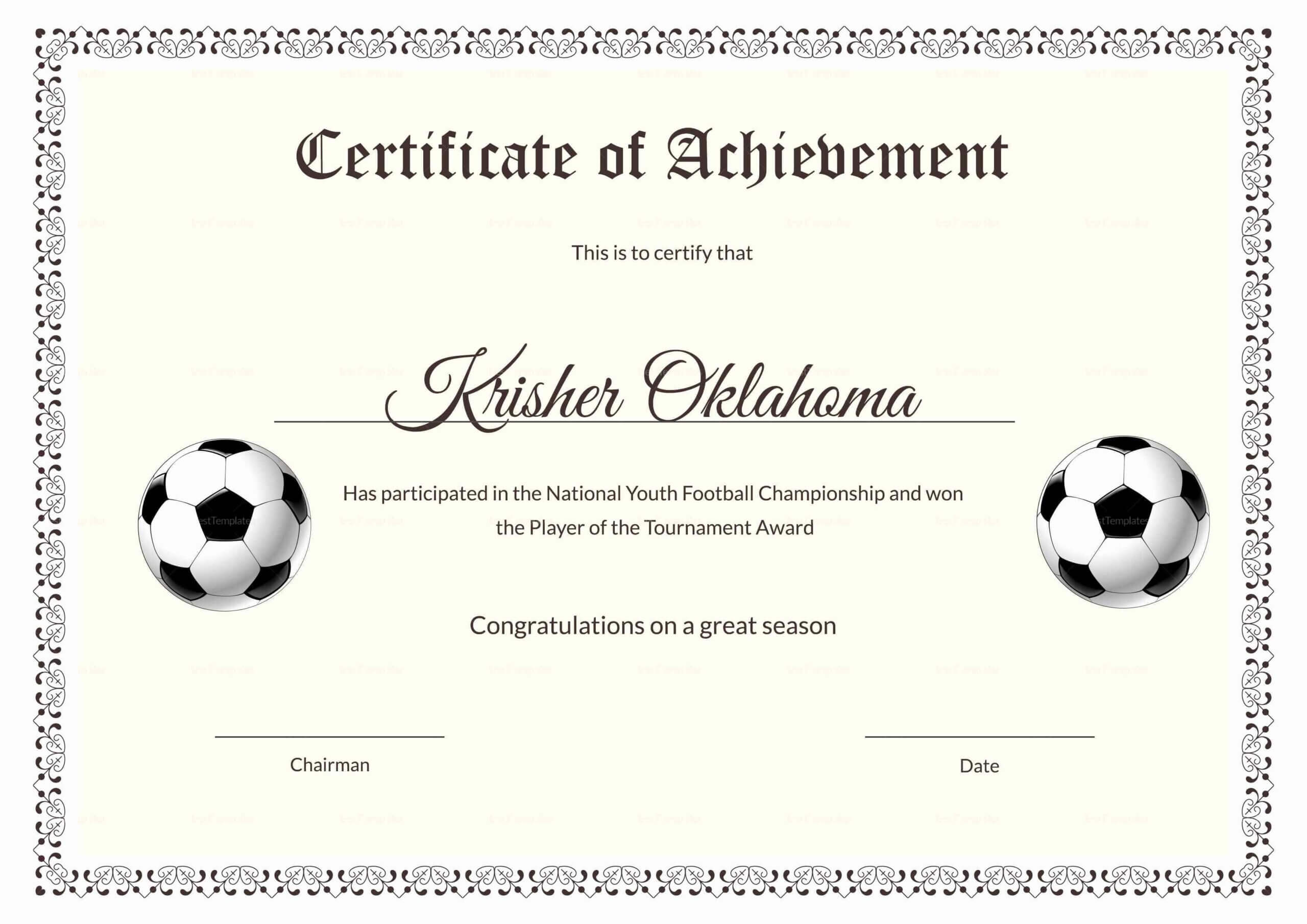 The 27 Best Certificate Templates Images On Pinterest For Football Certificate Template