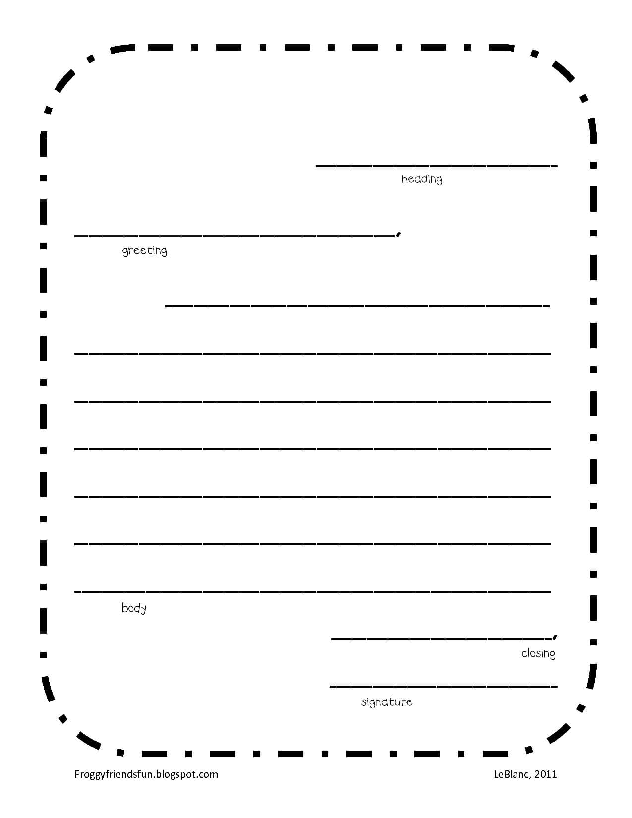 The Best Letter Writing Template For Kids | Bates\'s Website Throughout Blank Letter Writing Template For Kids