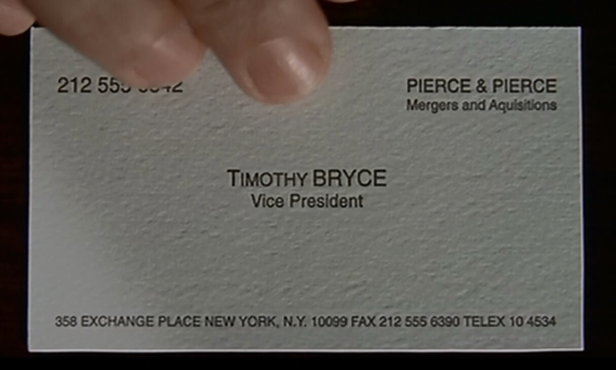 The Business Cards Of American Psycho | Hoban Cards Regarding Paul Allen Business Card Template