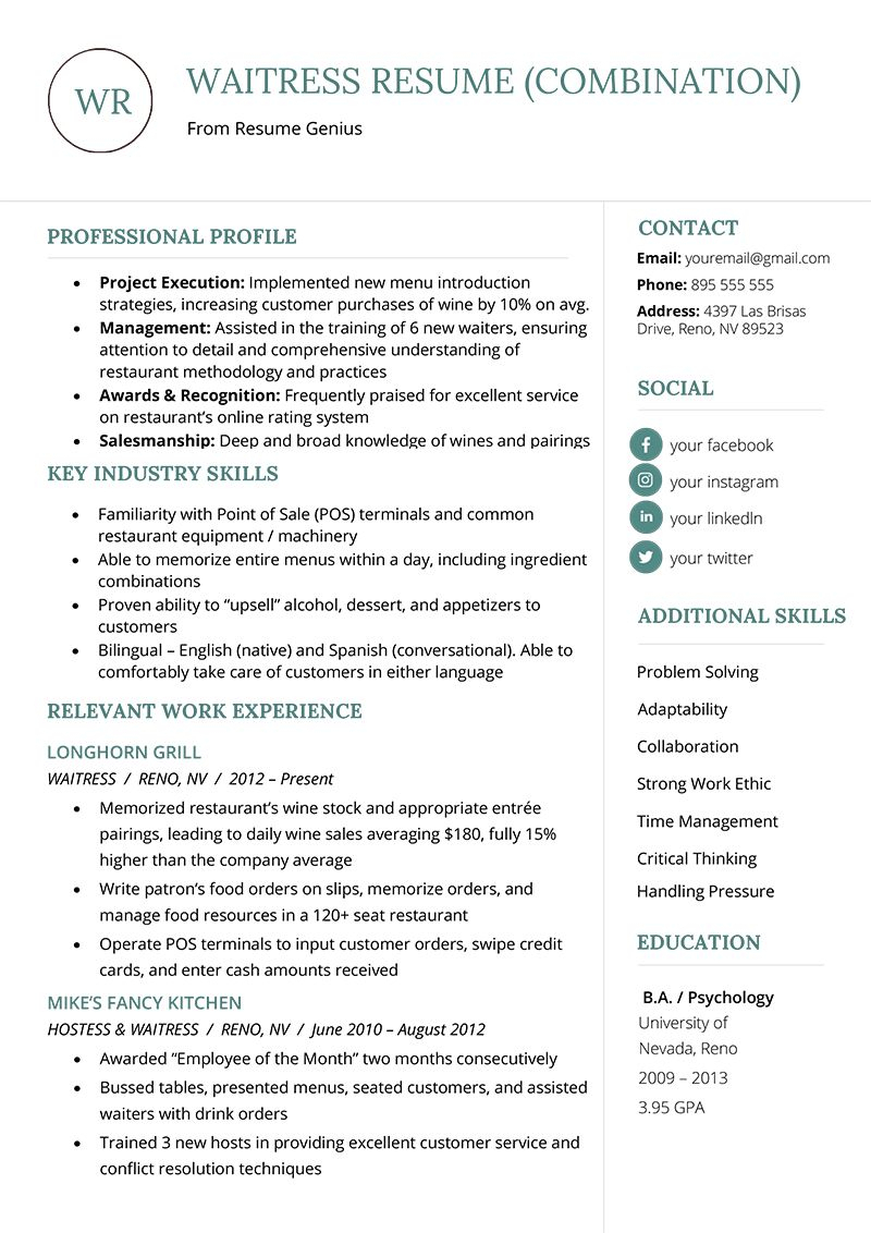 The Marvellous The Combination Resume: Examples, Templates For Combination Resume Template Word
