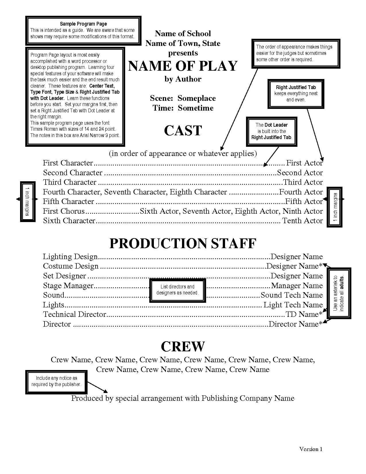 Theatre Programs Template – Google Search | Program Template Intended For Playbill Template Word
