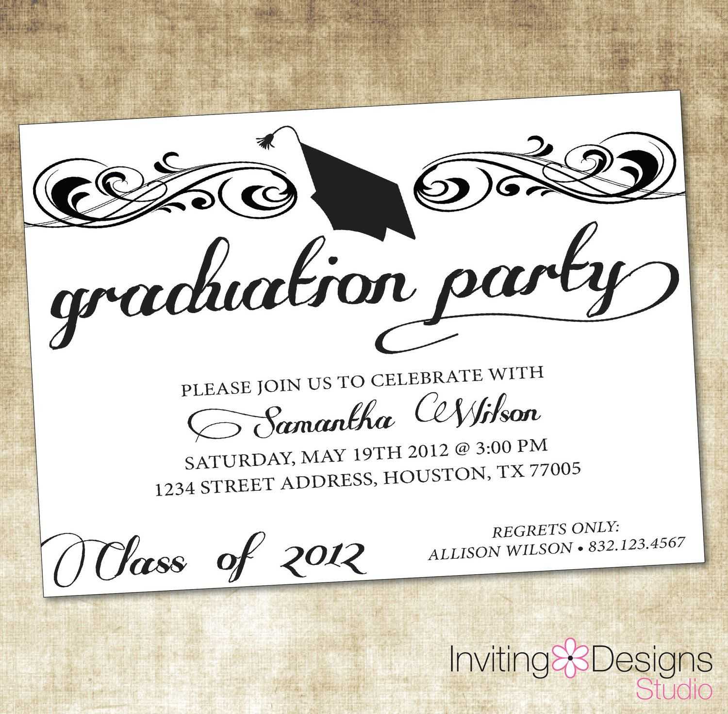 Themes College Graduation Invitations Free Printable As Well Inside Graduation Party Invitation Templates Free Word