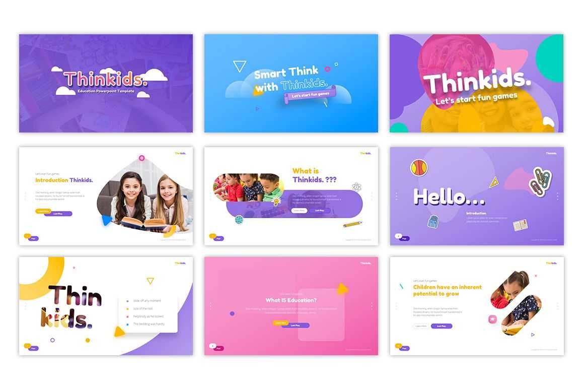 Thinkids – Fun Games & Education Powerpoint Template #85130 Within Powerpoint Template Games For Education