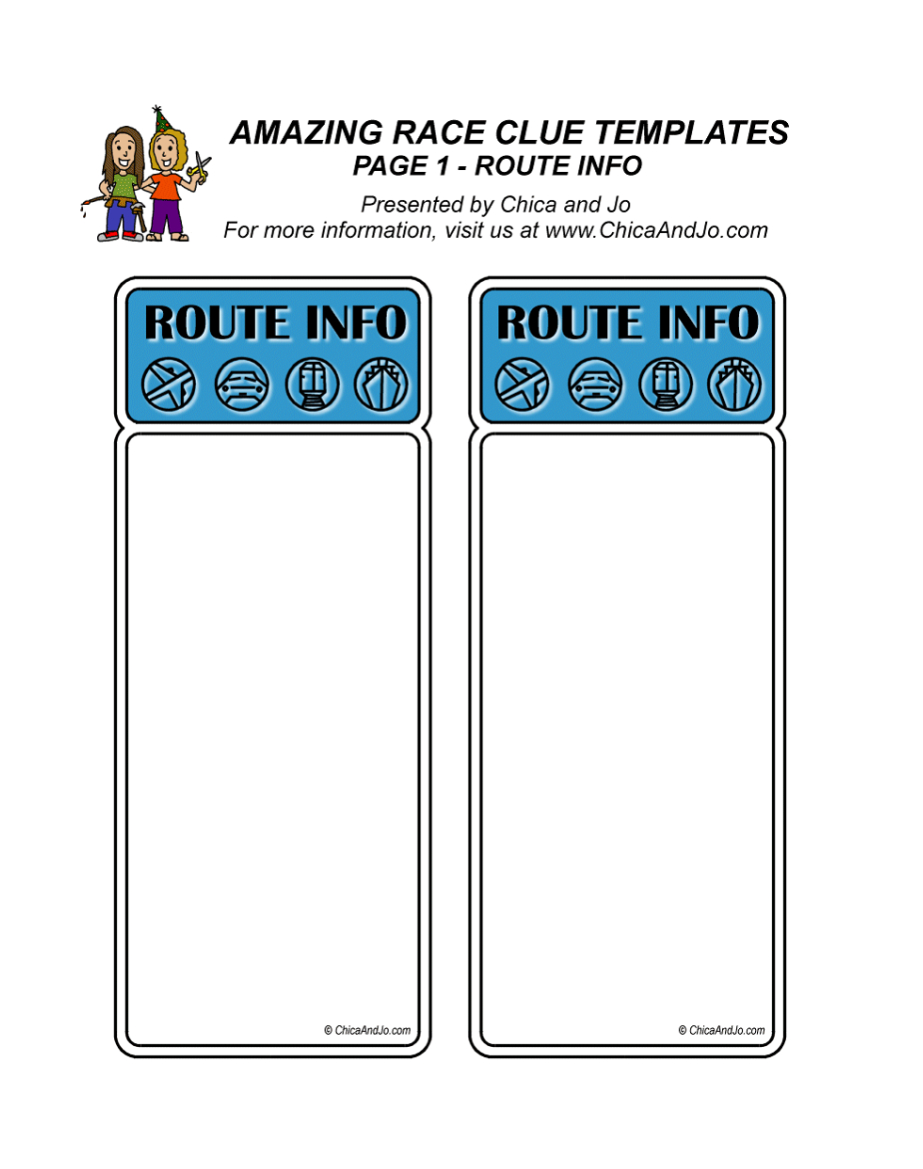This Is A Template I Used For An Amazing Race Activity I Did Inside Clue Card Template