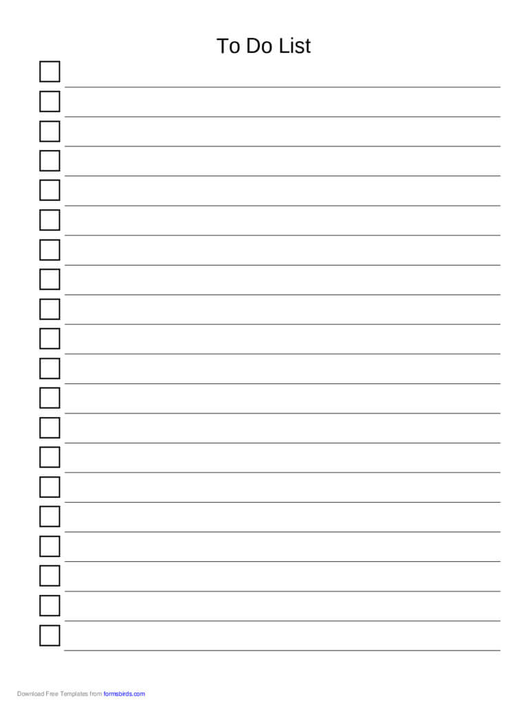 To Do List Template – 11 Free Templates In Pdf, Word, Excel Throughout Blank Checklist Template Pdf