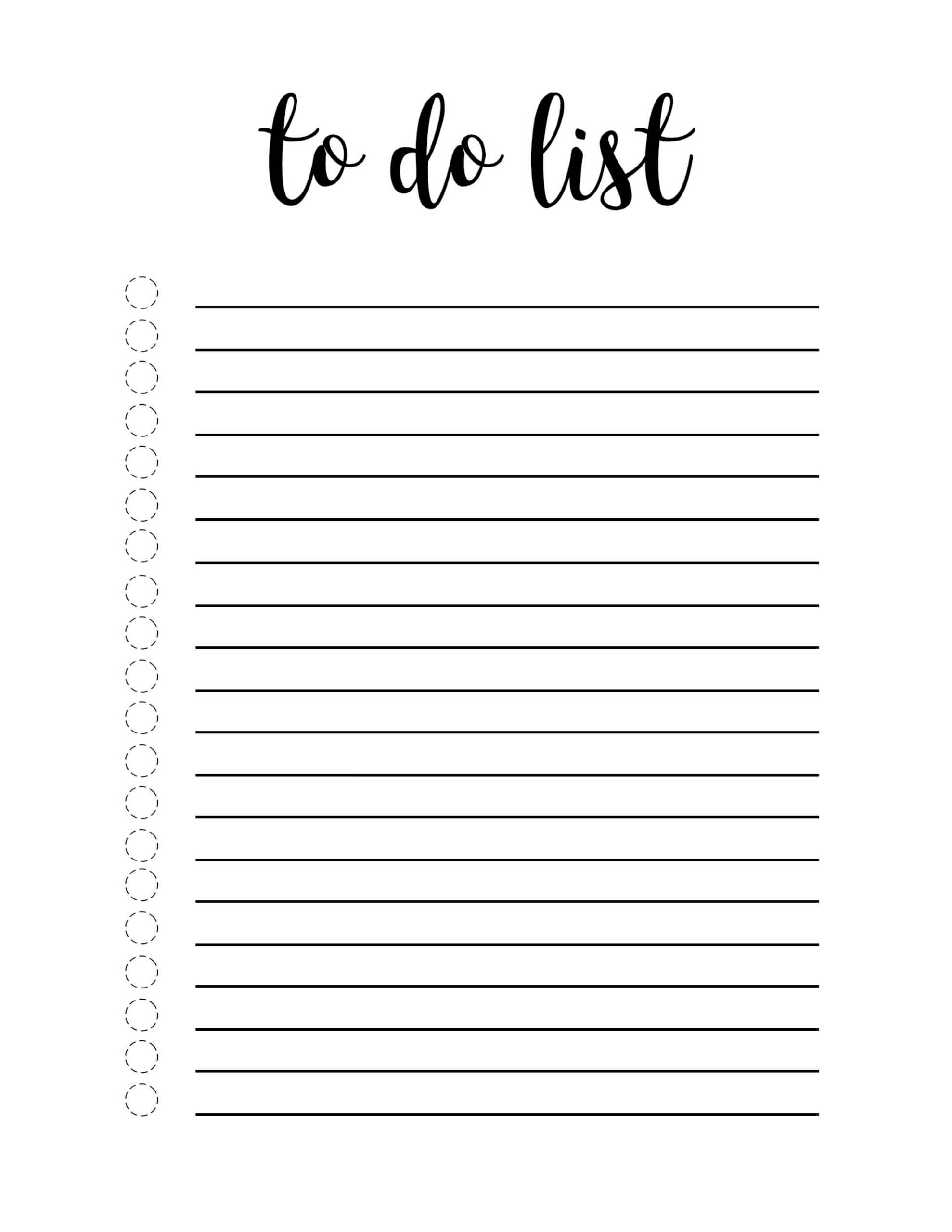 Todo Checklist – Forza.mbiconsultingltd For Daily Task List Template Word