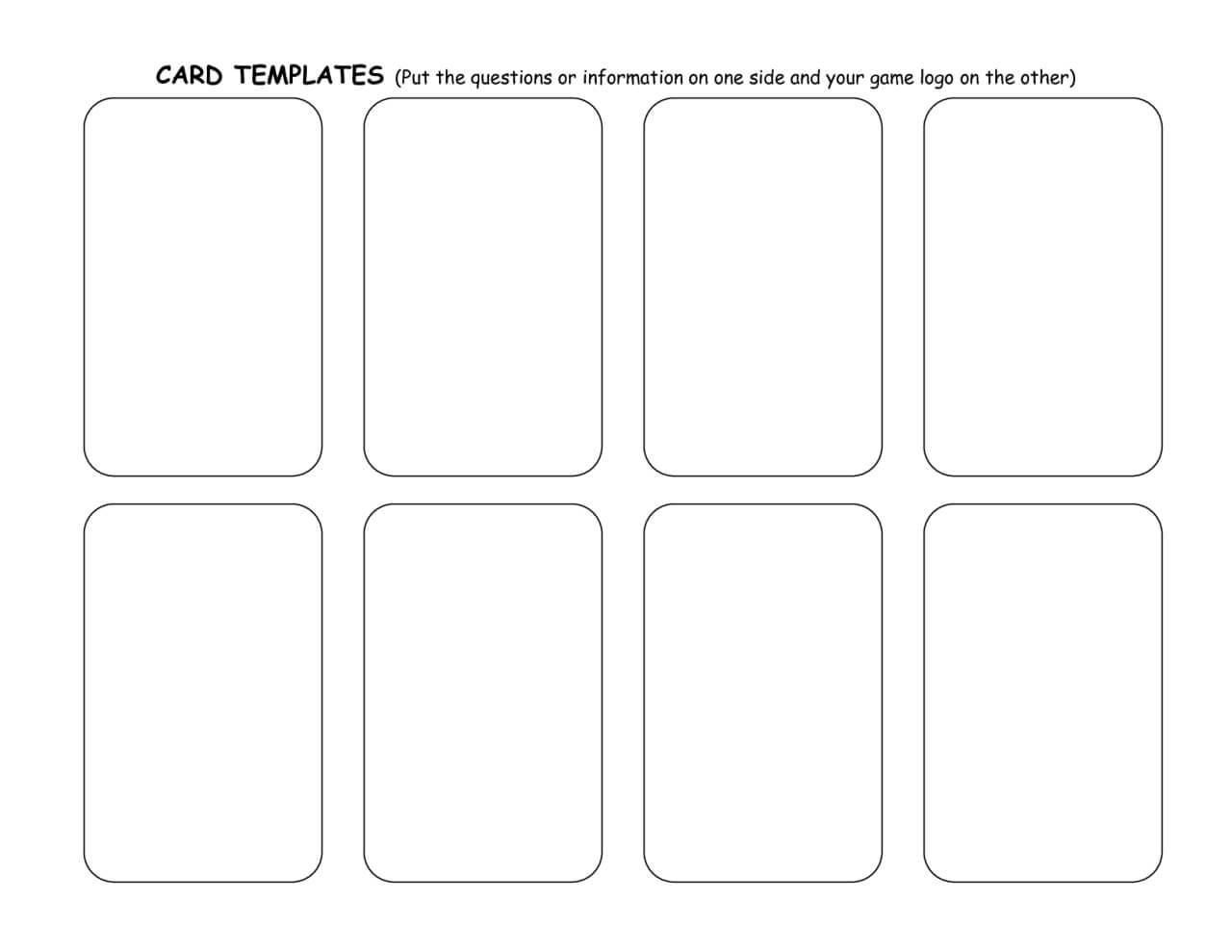 Trading Card Game Template – Free Download In 2019 | Trading With Playing Card Template Word