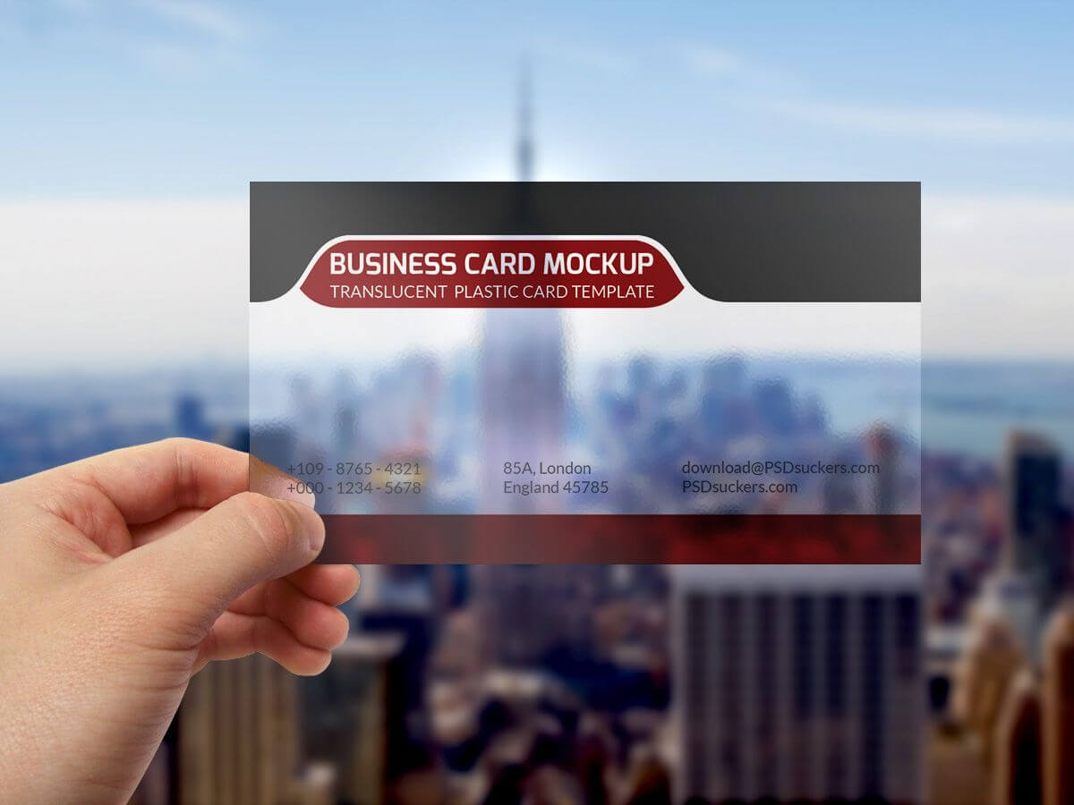 Translucent Plastic Business Card Mockup | Transparent Within Transparent Business Cards Template